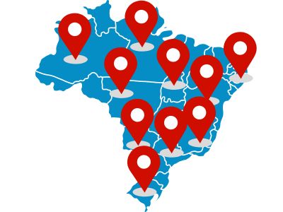 Painel mostrando múltiplas praças configuradas no sistema
